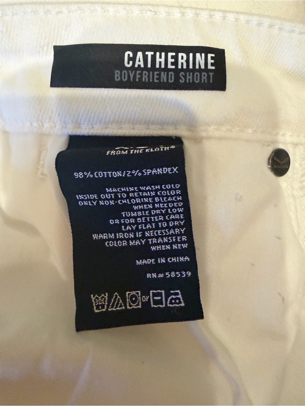 Kut from the Kloth Catherine Boyfriend White Frayed Hem Denim Bermuda Shorts - Picture 5 of 5